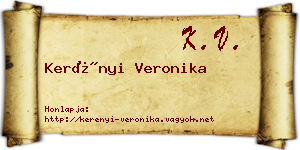 Kerényi Veronika névjegykártya